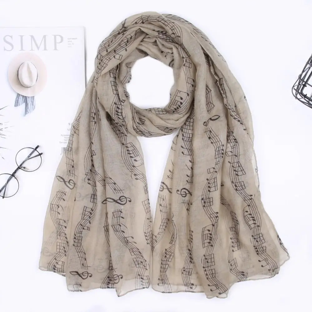 Musical Note Print Scarf – Lightweight 180×80cm Shawl Wrap Fashion Scarf Wrap SWANS