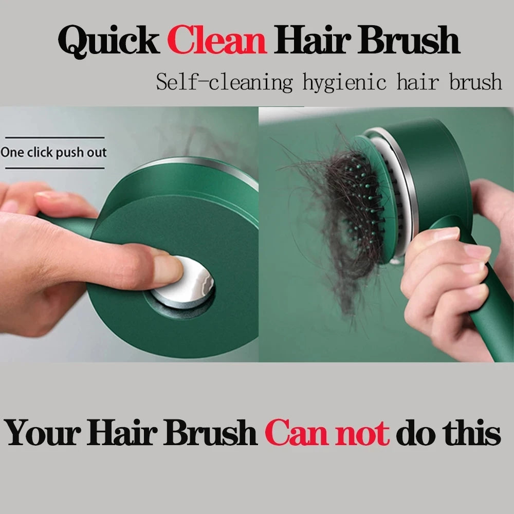 YIBER Self-Cleaning Detangling Hair Brush & Scalp Massager Detangling Hair Brush SWANS