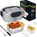 SWANS 3-in-1 Electric Lunch Box Warmer 12V 24V 110V Portable Electric Lunch Box SWANS Silver