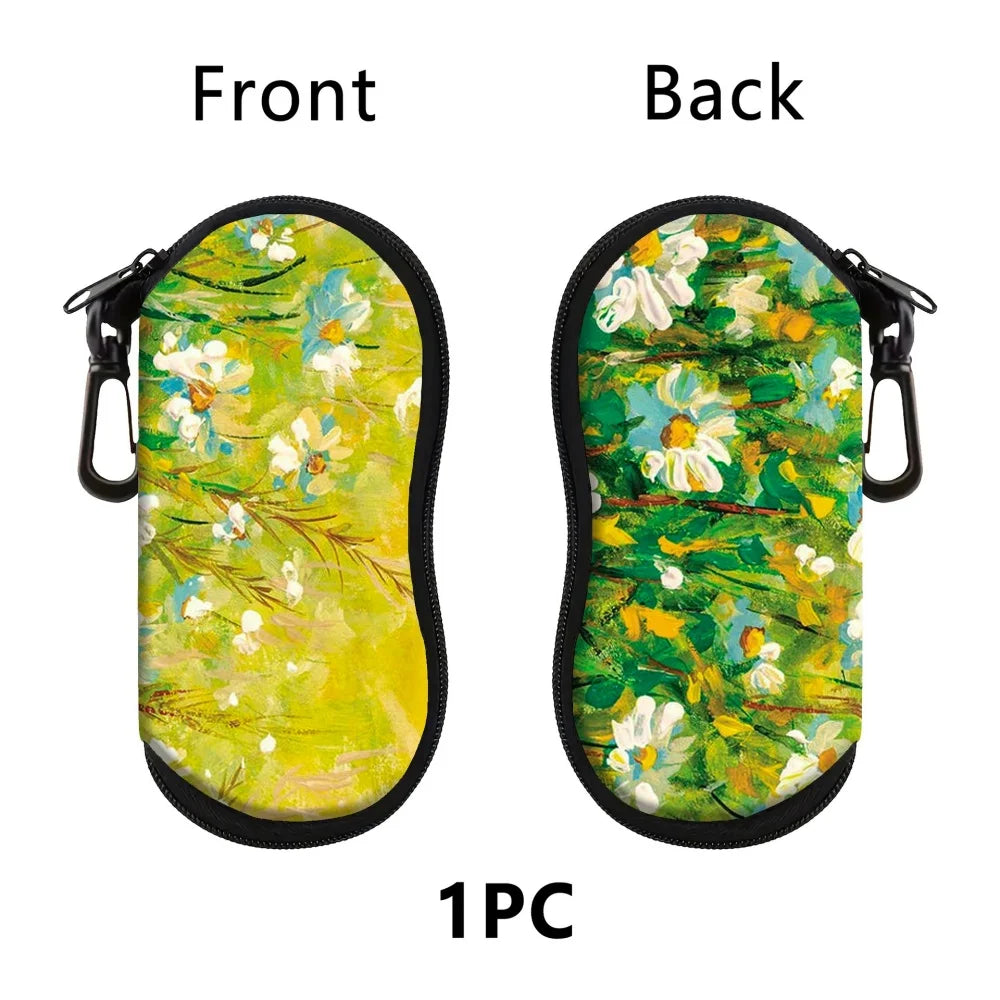 Van Gogh Art Zipper Eyeglass Case – Neoprene Sunglasses Pouch Eyeglass Case SWANS Style 5