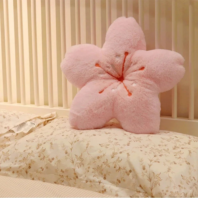 Super Soft Cherry Blossom Round Pillow – Princess Style Décor Decorative Pillow SWANS