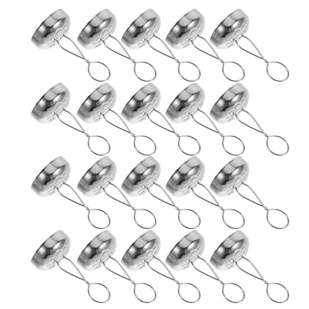 30-Pack Silver Metal Christmas Ornament Caps 20mm DIY Toppers Ornament Topper Caps SWANS