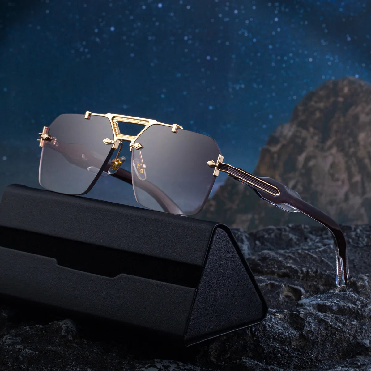 TOYEARN Rimless Pilot Sunglasses UV400 Unisex Vintage Pilot Sunglasses SWANS