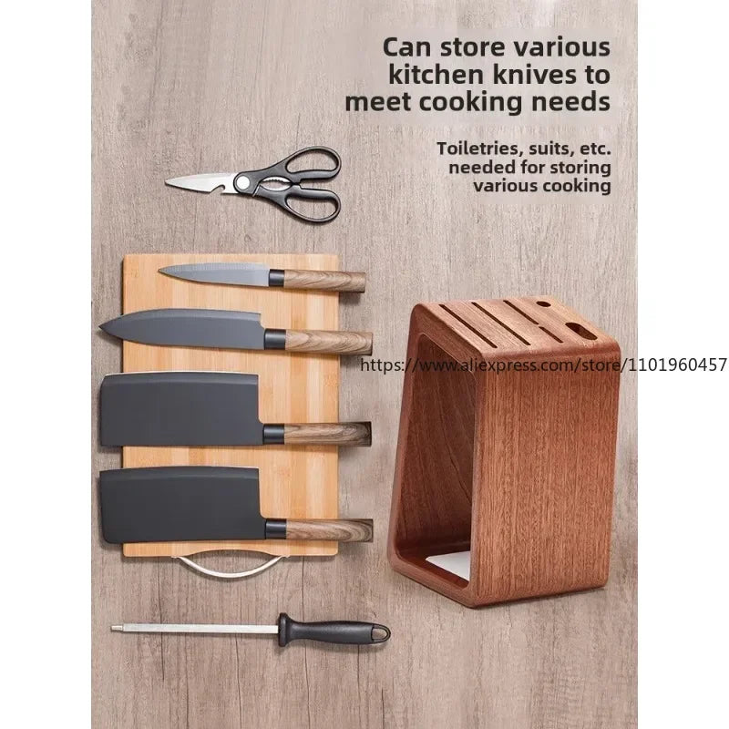 SWANS Solid Wood Knife Rack – Antibacterial Kitchen Knife Block Wooden Knife Block SWANS