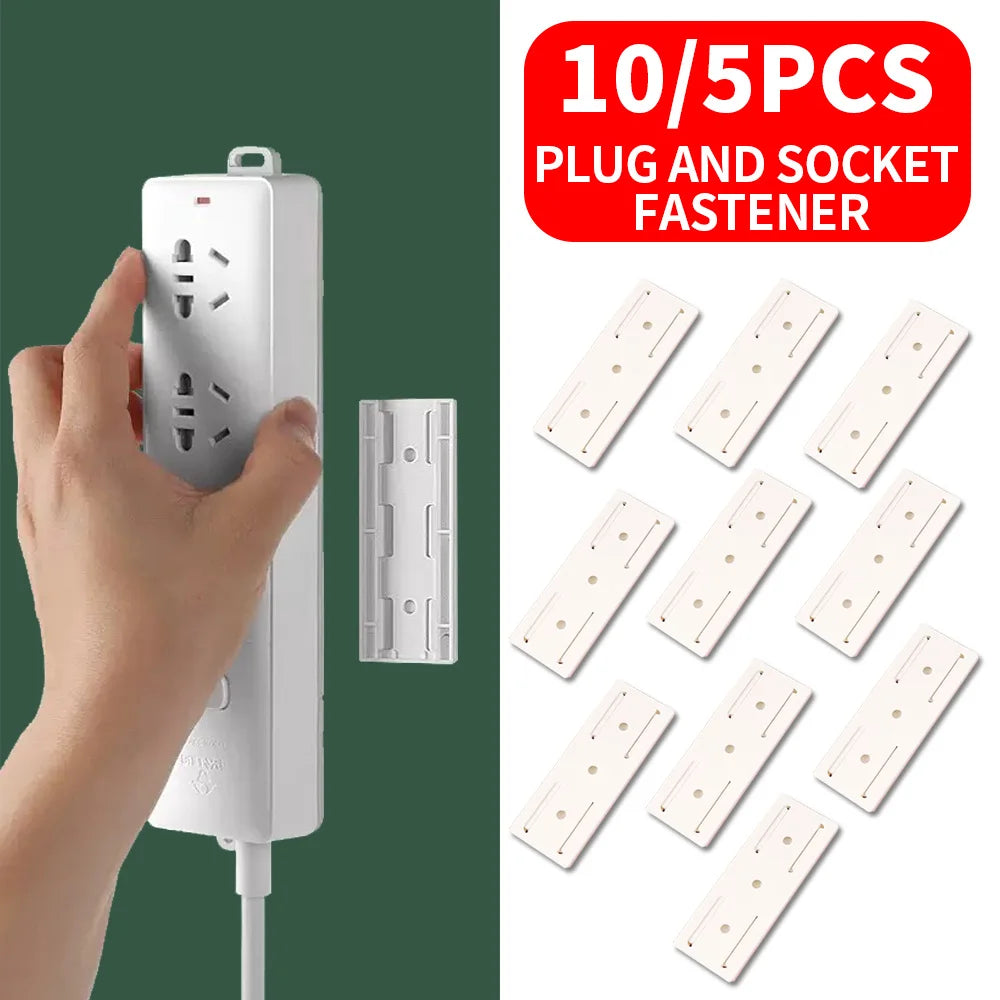 Self-Adhesive Power Strip Holder – No-Drill Wall Mount 5/10 Pack Socket Strip Holder SWANS