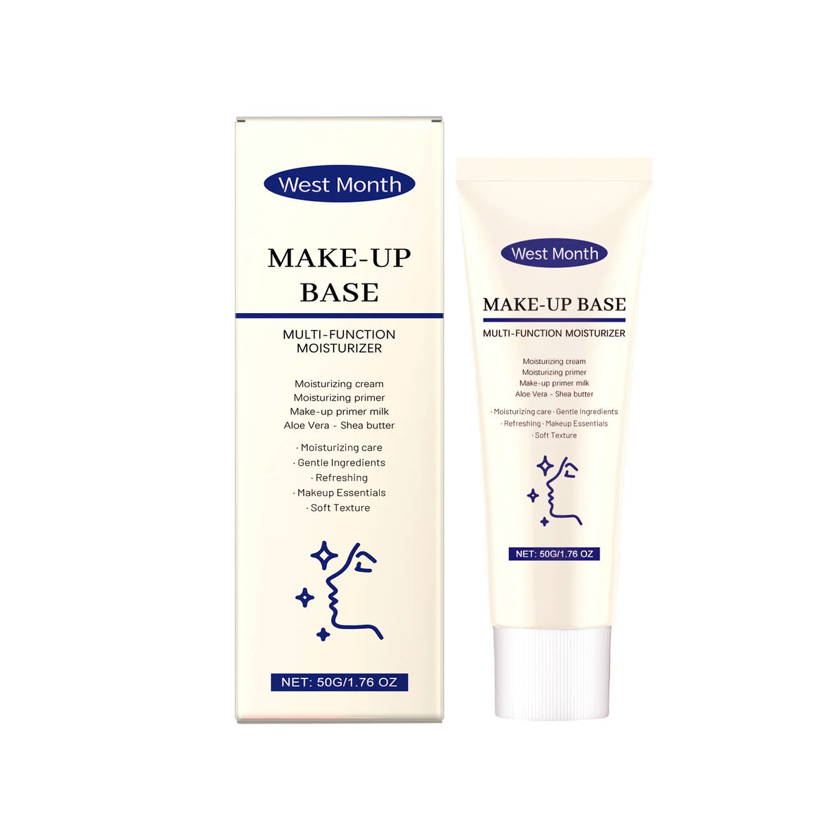 WEST MONTH Moisturizing Face Primer – Hydrating & Brightening Makeup Primer SWANS 50g boxed