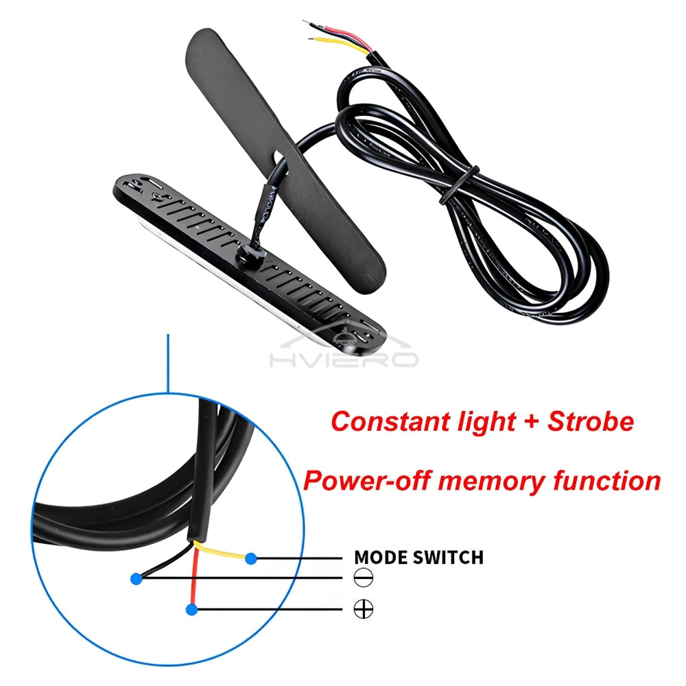 12V-24V 6-LED Strobe Warning Light Bar – 18 Modes Universal LED Strobe Warning Light SWANS