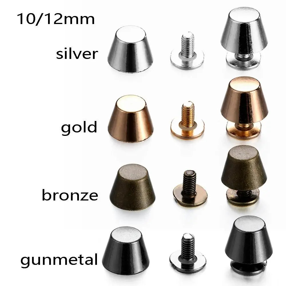 Punk Dome Head Screw Rivets 10/12mm – 10-Pack for Leather & Bags Craft Screw Rivets SWANS