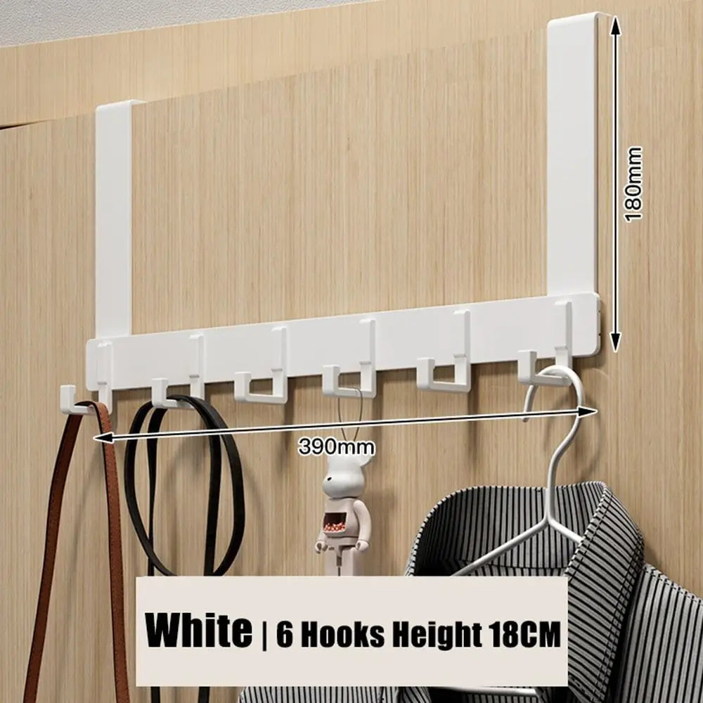 Over-the-Door Hook Rack – No-Drill Aluminum Hanger Organizer Door Hook Rack SWANS white-18cm XL