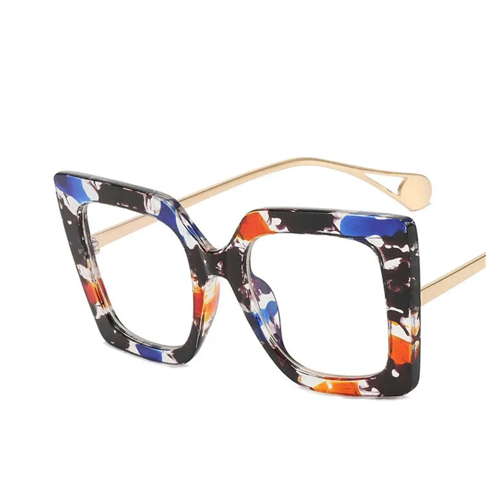 Vintage Oversized Square Eyeglasses Anti-Blue Light Frames Eyeglasses Frames SWANS 5