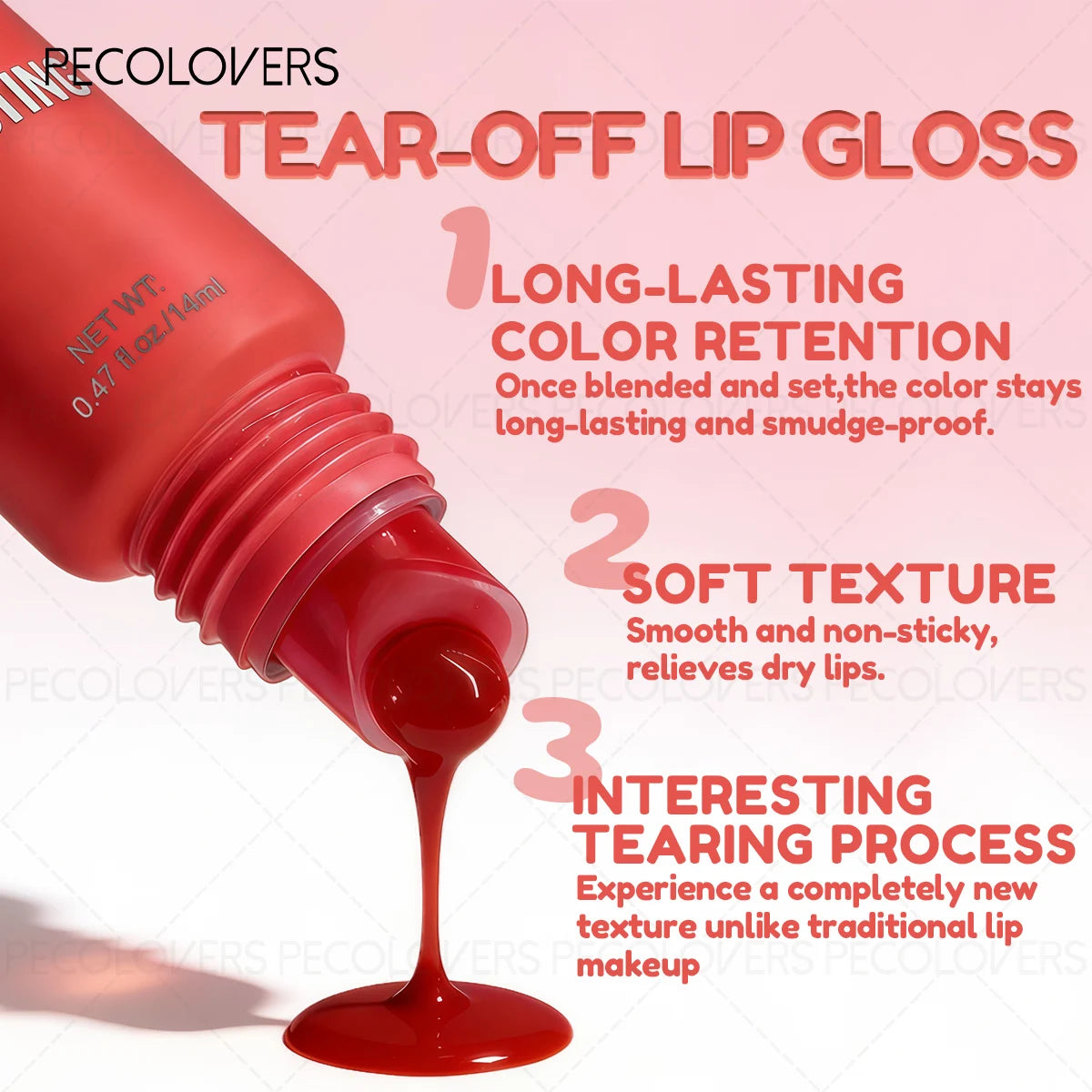 Waterproof Peel-Off Lip Gloss – High Pigment Non-Sticky Lip Gloss SWANS