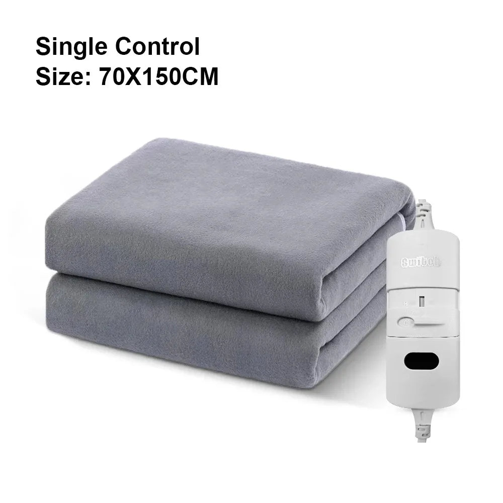 YTYIN Electric Heated Blanket 220V EU – Thermostat Bed Warmer Electric Heated Blanket SWANS 150x70cm GREY