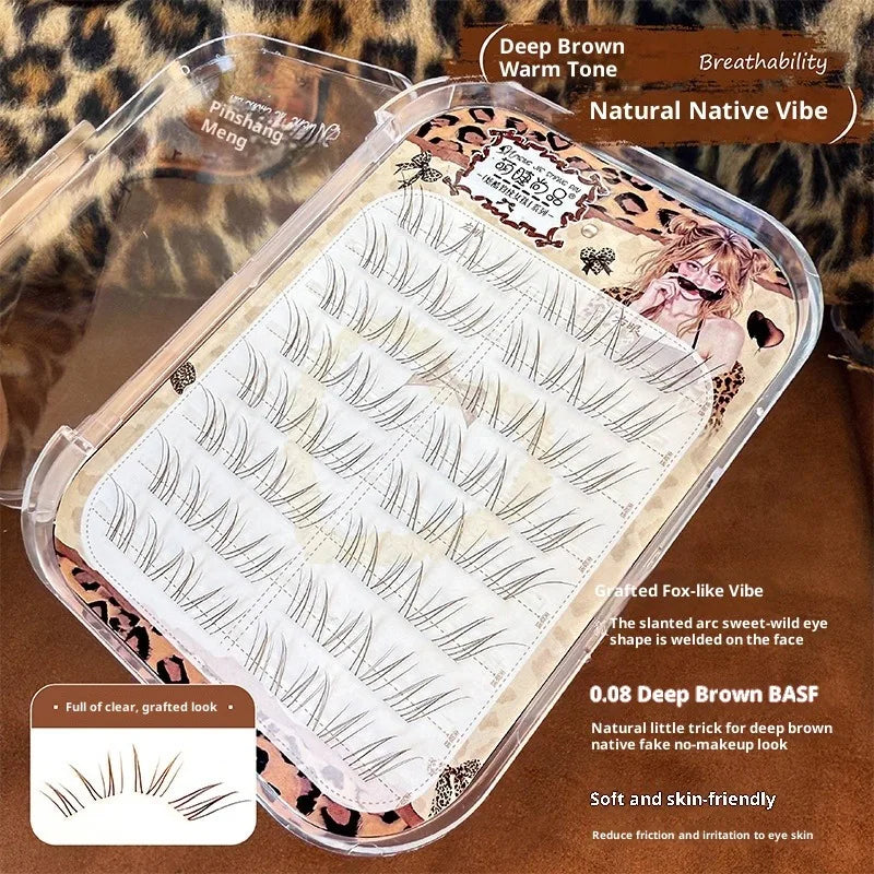 Self-Adhesive False Eyelashes Dark Brown Wispy Manga Look False Eyelashes SWANS