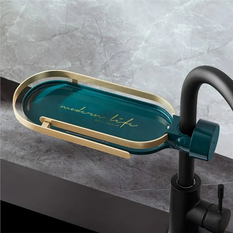 SWANS Faucet Sink Organizer – Sponge & Dish Drain Rack Sink Drain Rack SWANS green