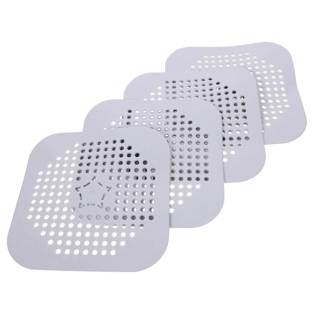 4-Pack Silicone Square Shower Drain Hair Catcher Strainer Drain Hair Catcher SWANS