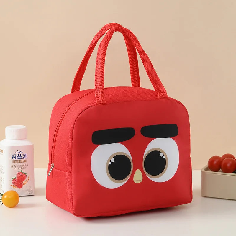 Kids Insulated Cartoon Lunch Bag – Thermal Oxford Lunchbox Kids Thermal Lunch Bag SWANS Red