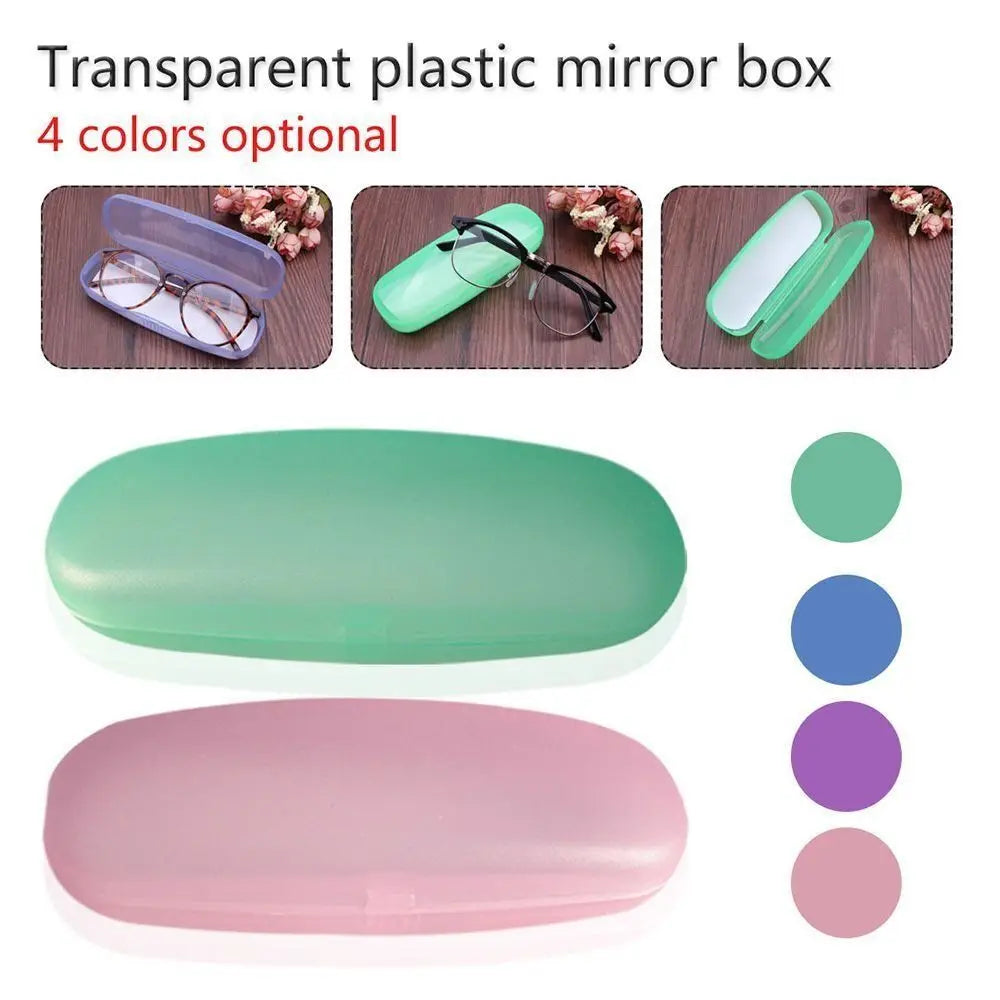 Hard Plastic Glasses Case – Lightweight Transparent Storage Box Eyeglasses Case SWANS