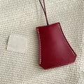 PU Leather Eyeglasses Hanging Neck Pouch – Unisex Storage Bag Eyeglasses Neck Pouch SWANS Red - Style 2