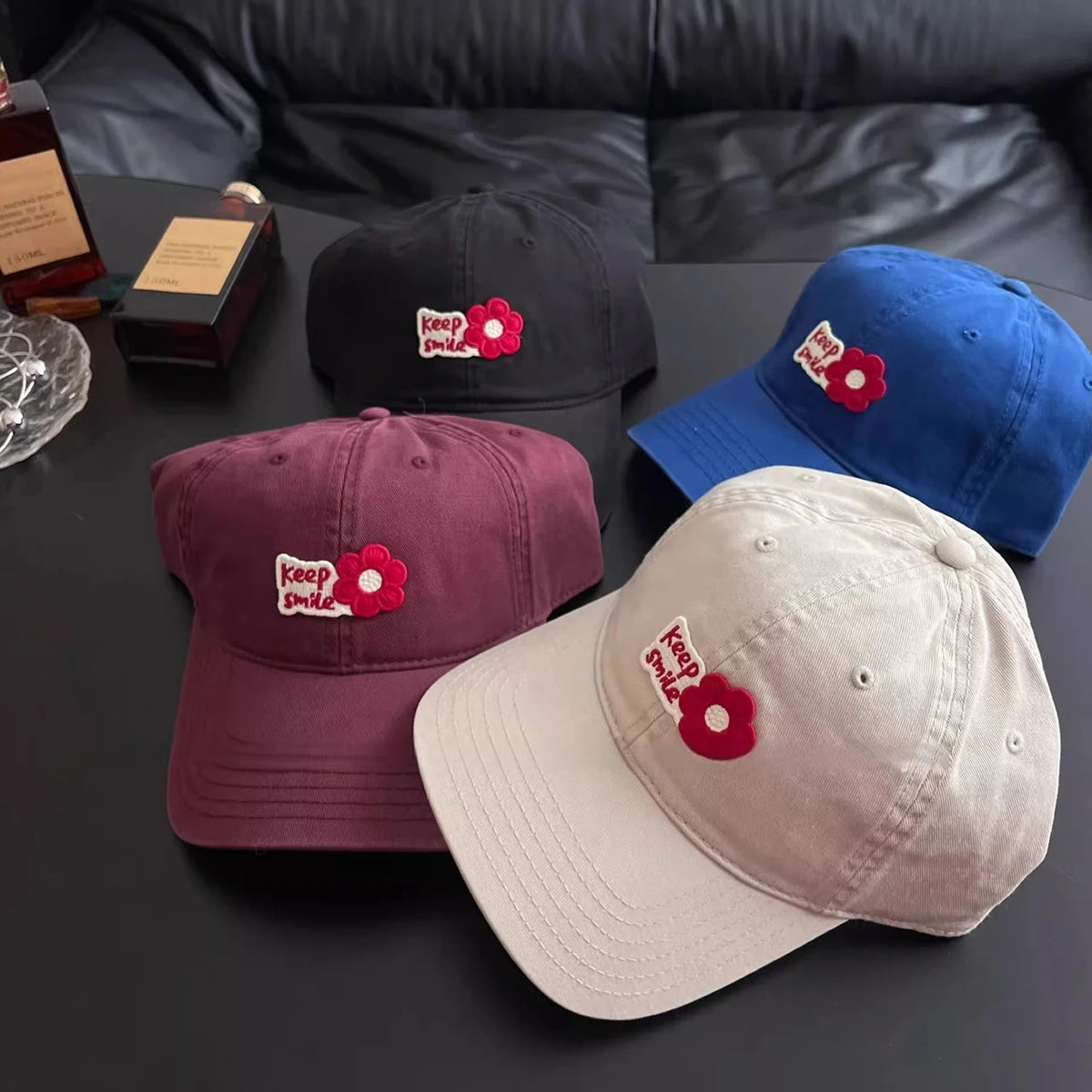 Women's Floral Embroidered Baseball Cap – Adjustable Cotton Hat Baseball Cap SWANS