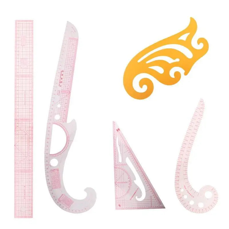 Tailor Measuring Ruler Kit 4/5/6/9Pcs – Sewing Quilting Tools Sewing Ruler Set SWANS 5Pcs