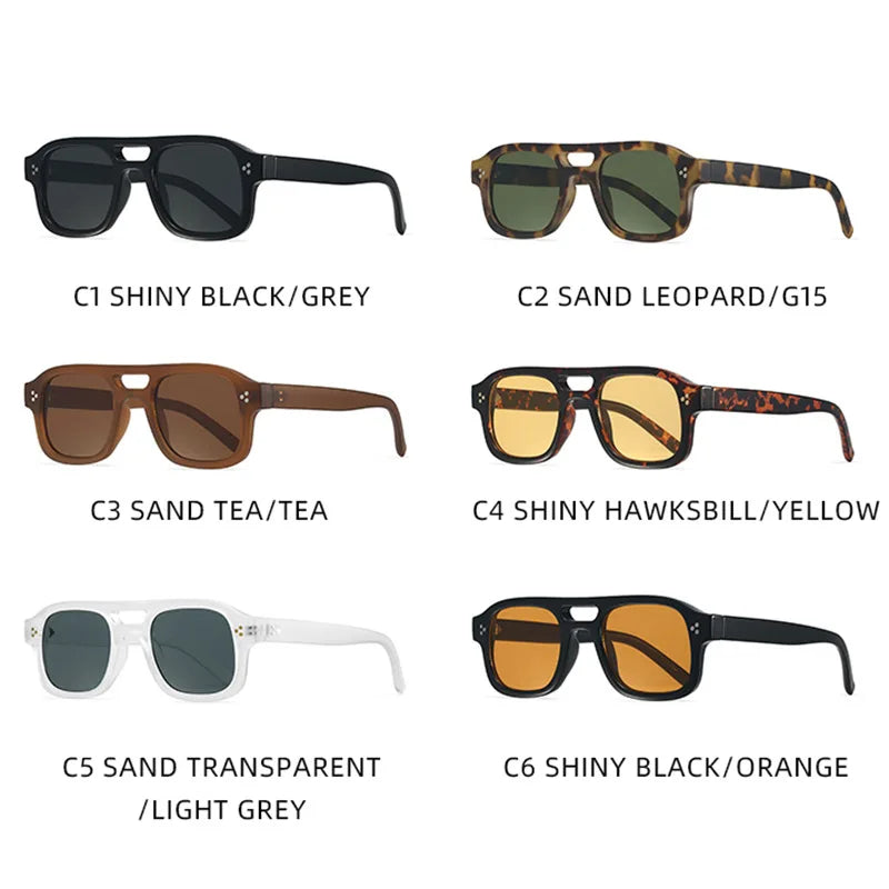TOYEARN Y2K Square Pilot Sunglasses – Unisex Vintage Punk Square Sunglasses SWANS