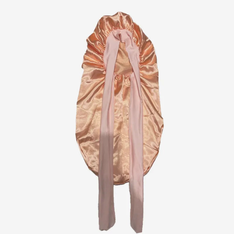 Extra Long Satin Bonnet – Anti-Frizz Sleep Cap for All Hair Types Satin Sleep Bonnet SWANS 1pcs Nude