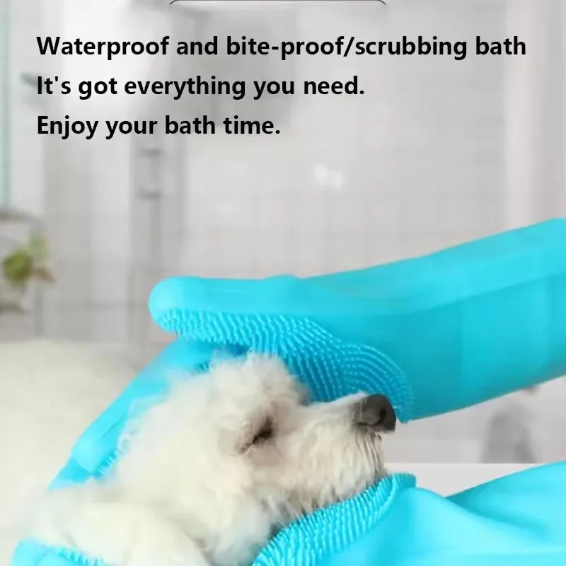 Silicone Pet Grooming Gloves – Dog & Cat Hair Removal Scrubber Pet Grooming Glove SWANS