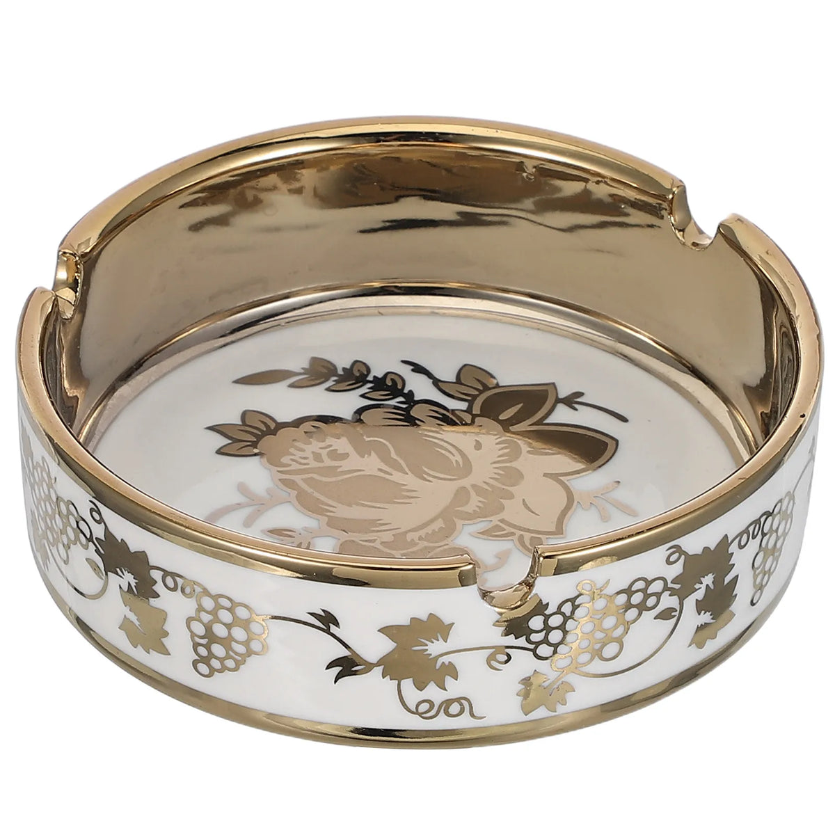SWANS Ceramic Ashtray – Titanium Plated Tabletop Cigar Holder Ceramic Ashtray SWANS