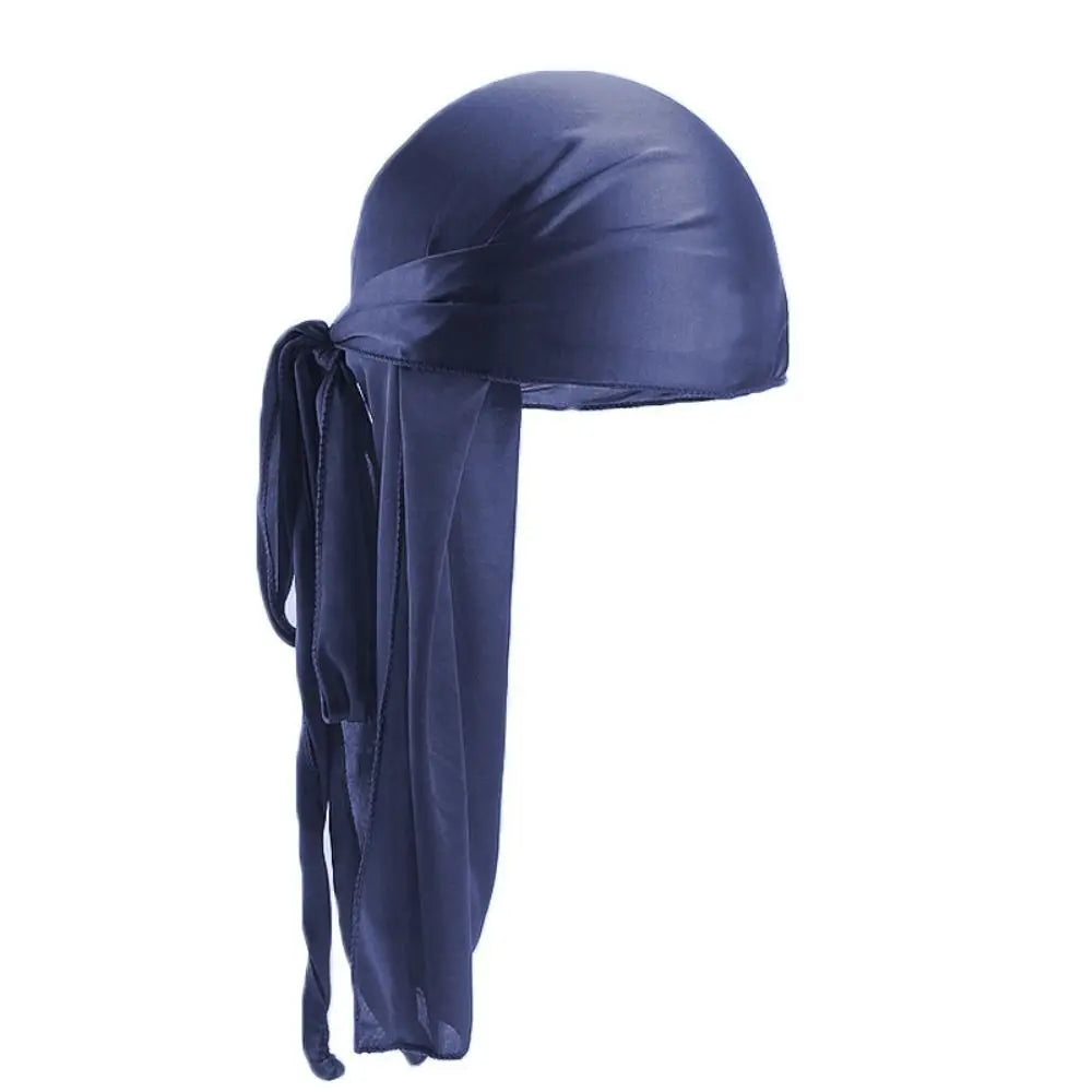 Pre-Tied Silk Durag Bandana Hat – Unisex Adjustable Head Wrap Bandana Head Wrap SWANS navy
