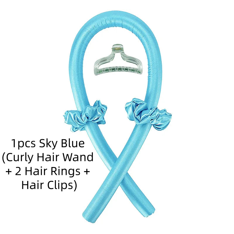 Foam No-Heat Sleeping Hair Curlers – Big Wave Styler 1/3/5pc Hair Curl Styler SWANS 1pcs sky blue