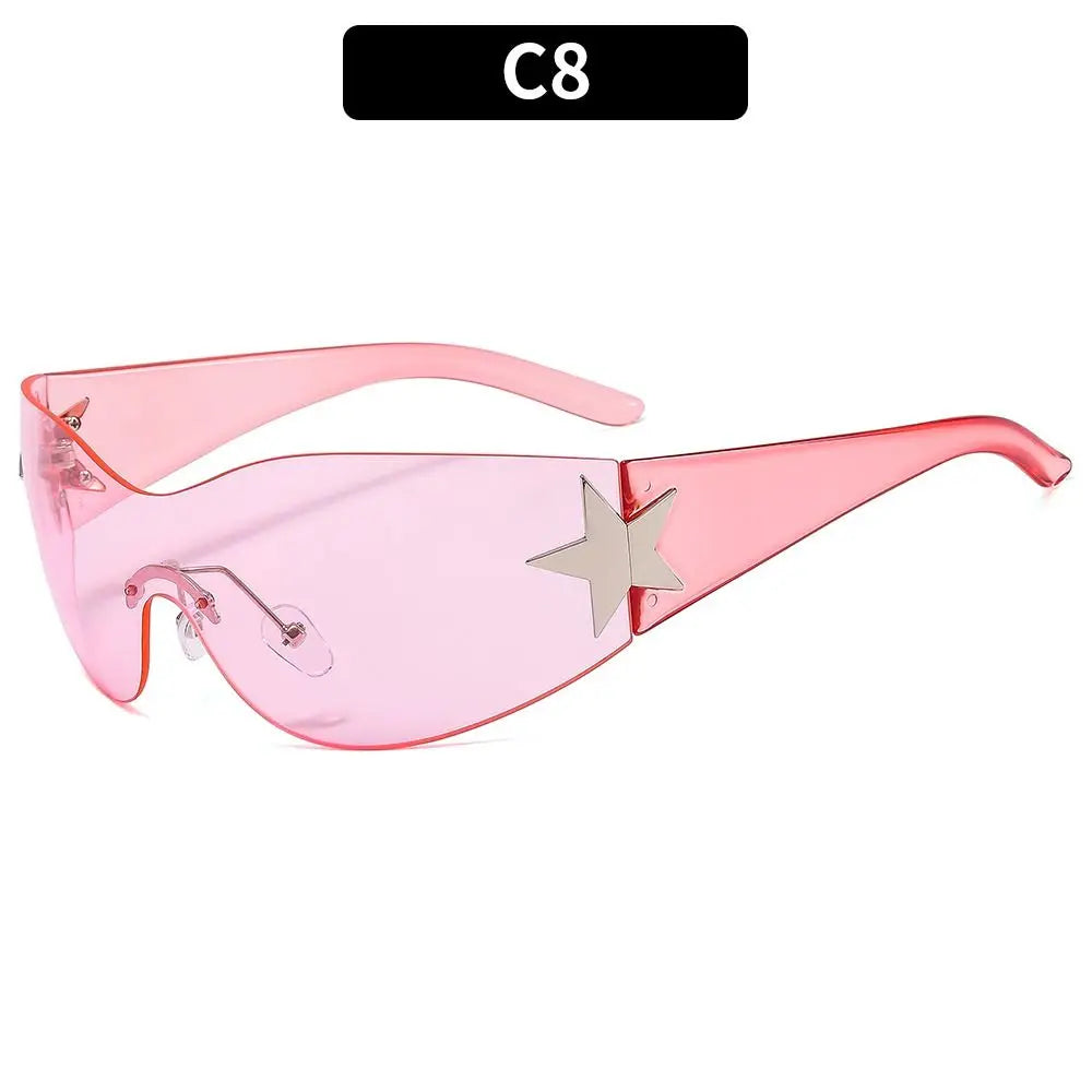 Y2K Oversized Goggle Wrap Around Sunglasses – Unisex UV Goggle Sunglasses SWANS C8