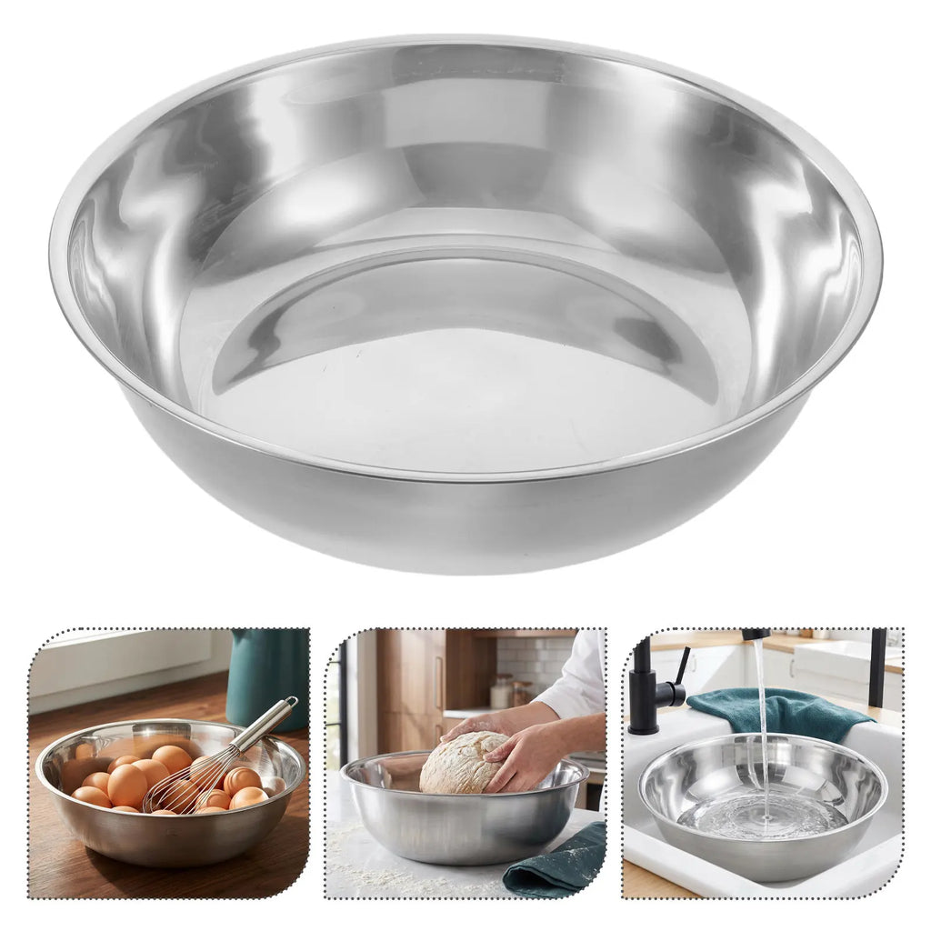 SWANS Large Stainless Steel Mixing Bowl – Kitchen Basin Stainless Steel Mixing Bowl SWANS