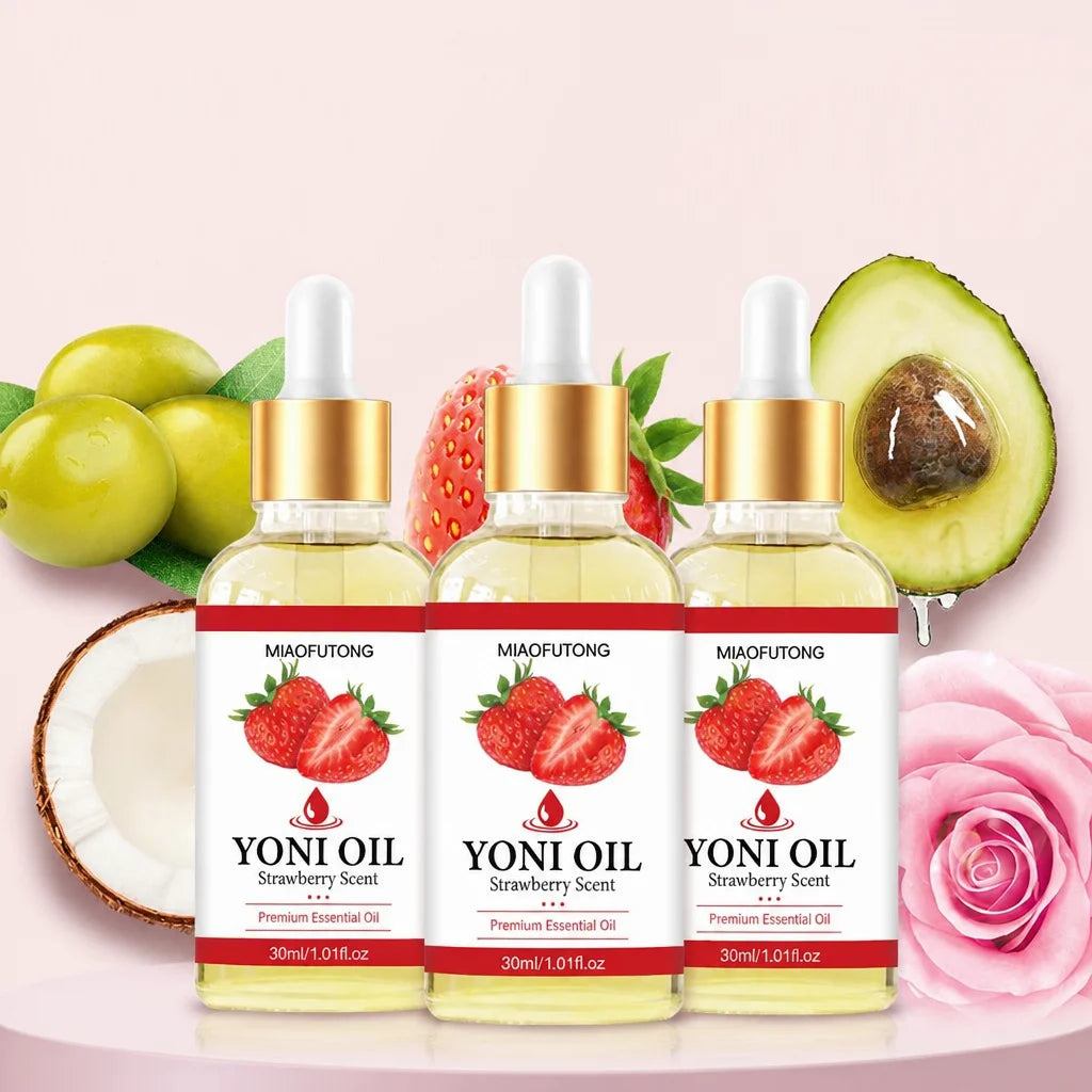 Strawberry Yoni Body Oil 30ml – Moisturizing Feminine Skin Care Intimate Body Oil SWANS 3pcs United States