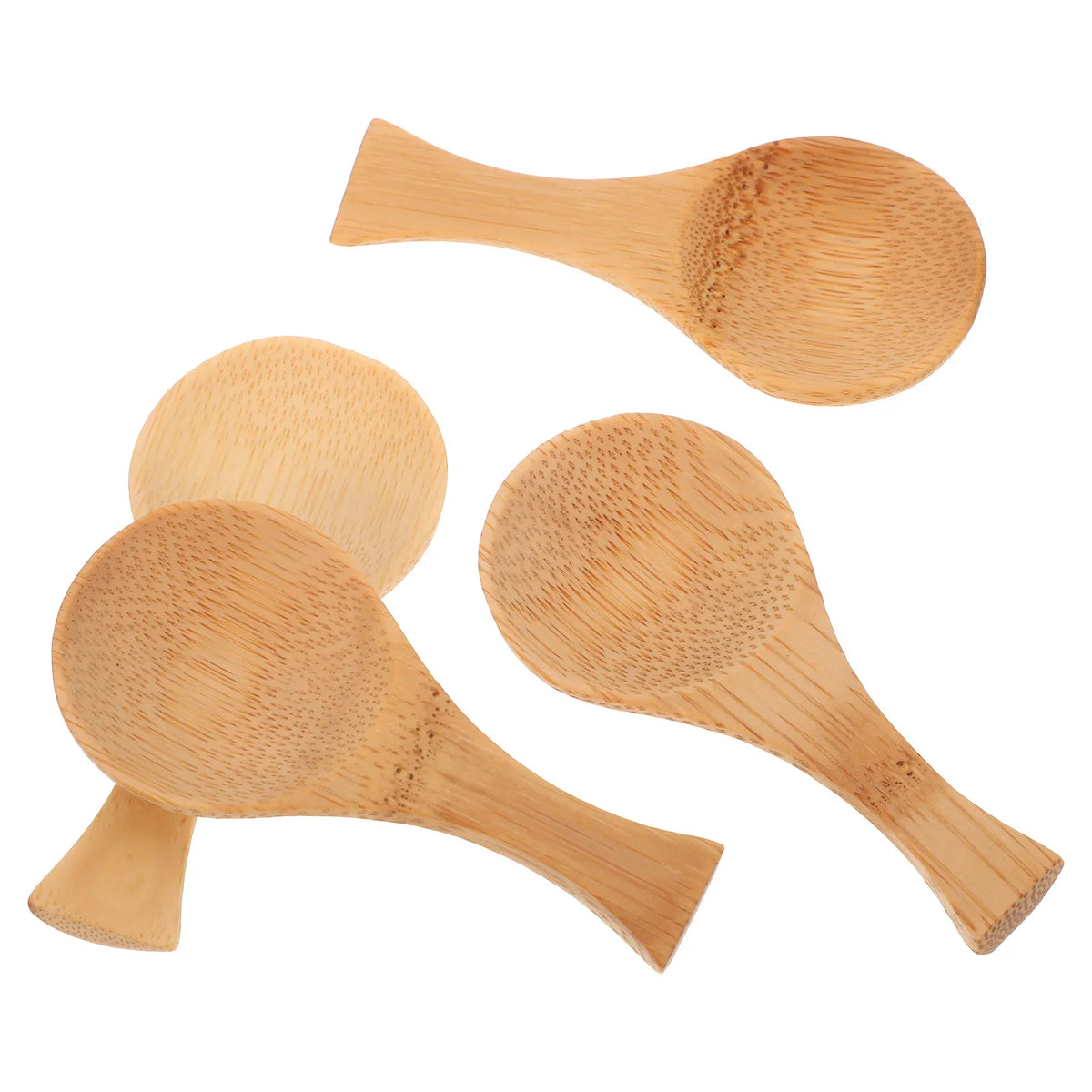 4-Pack Bamboo Tea Spoons – Salt, Sugar & Seasoning Scoop Set Bamboo Kitchen Spoons SWANS