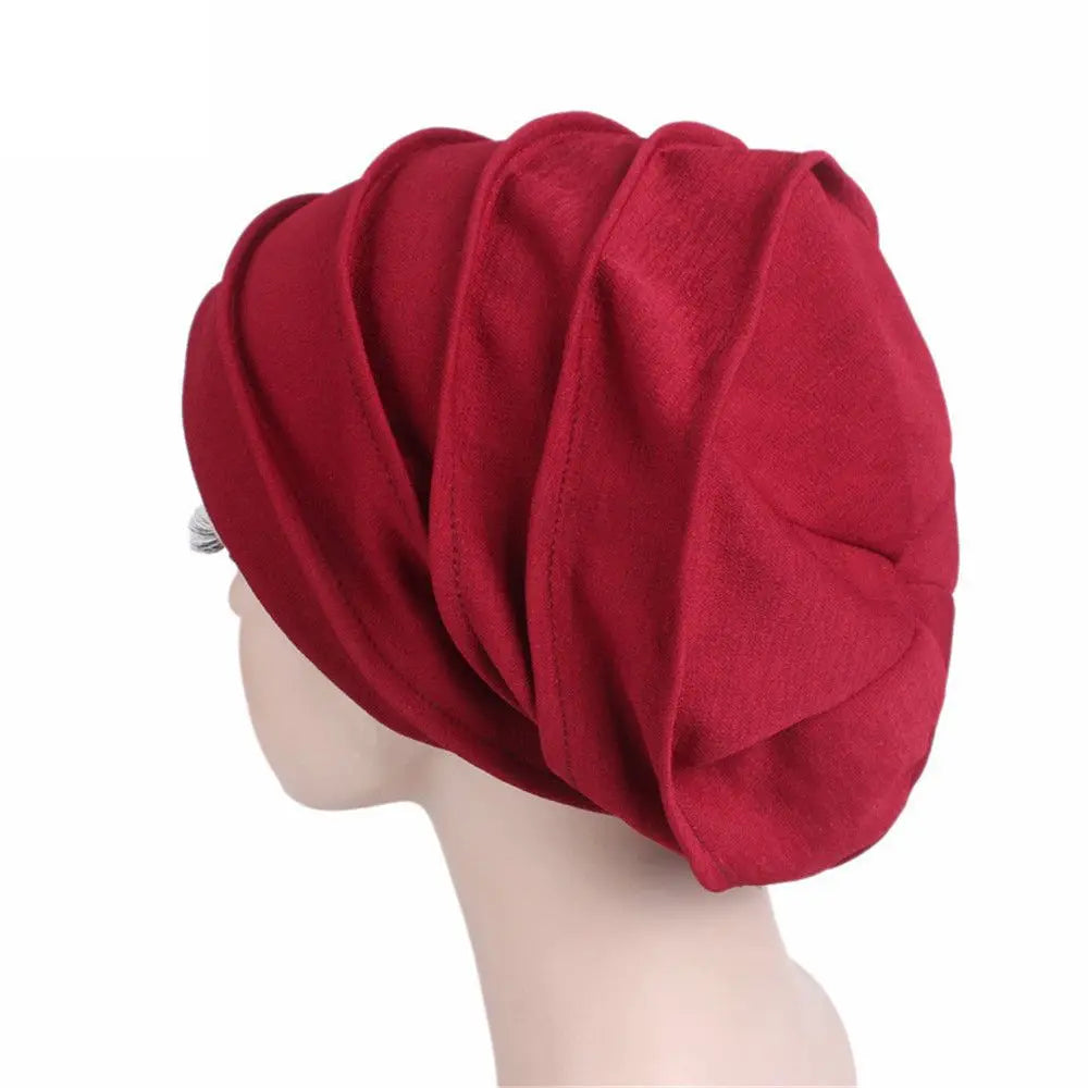 Soft Turban Sleep Cap Winter Beanie Head Wrap for Women Turban Sleep Cap SWANS