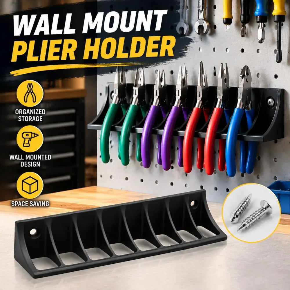 Wall Mount Plier Holder – No-Drill Slip-Resistant Tool Rack Wall Tool Rack SWANS