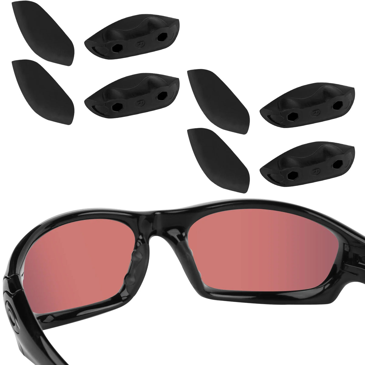 Silicone Nose Pads Replacement for Oakley Straight Jacket 2007 Eyewear Accessories SWANS 4 Pairs-Small