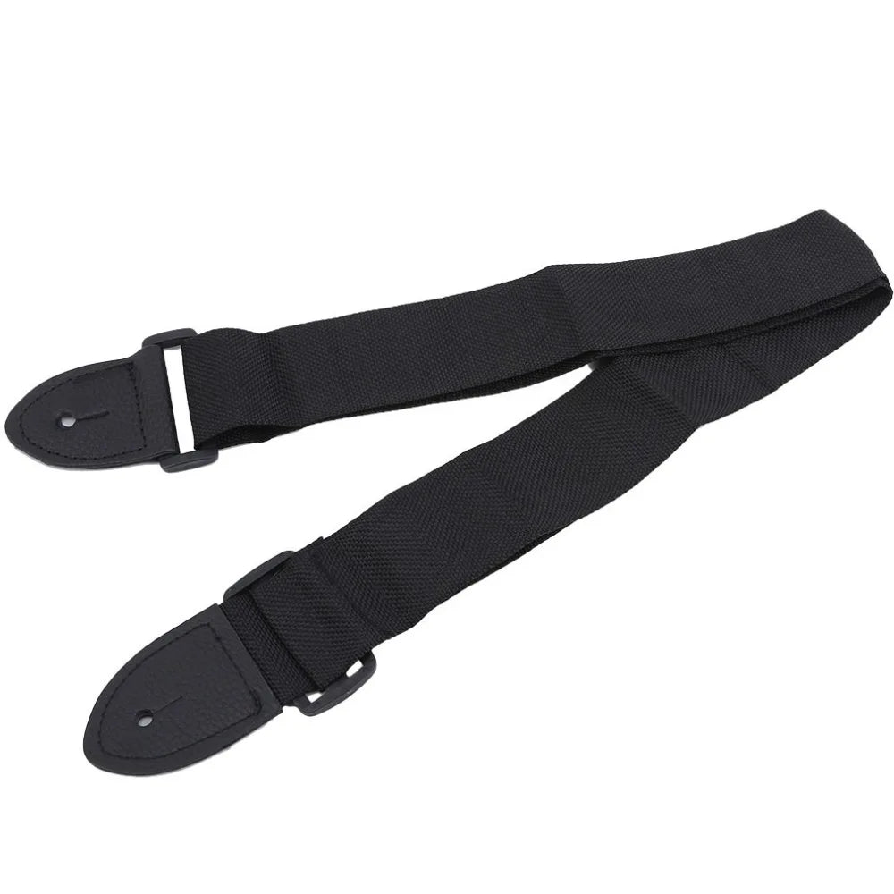 Adjustable Wide Guitar Strap – Woven Fabric, Acoustic & Electric Guitar Strap SWANS Black