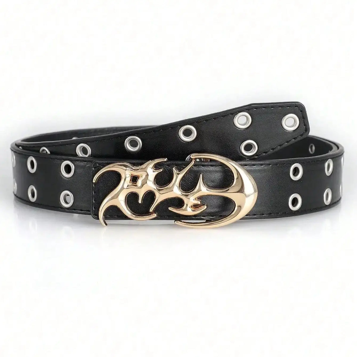 Y2K Hollow Punk Belt – Unisex Metal & PU Fashion Belt Fashion Belt SWANS Gold 120cm