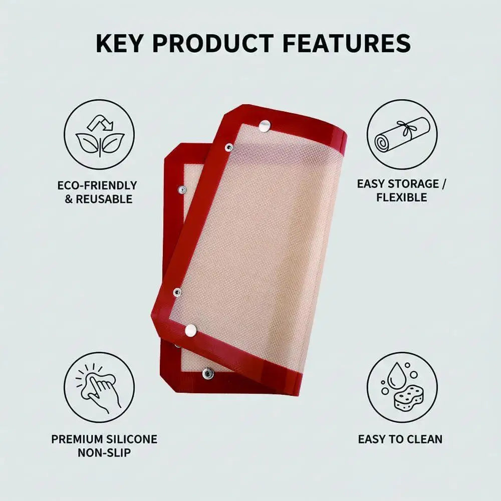 SWANS Silicone Baking Mat – Reusable Non-Stick Liner & Snap Tray Silicone Baking Mat SWANS