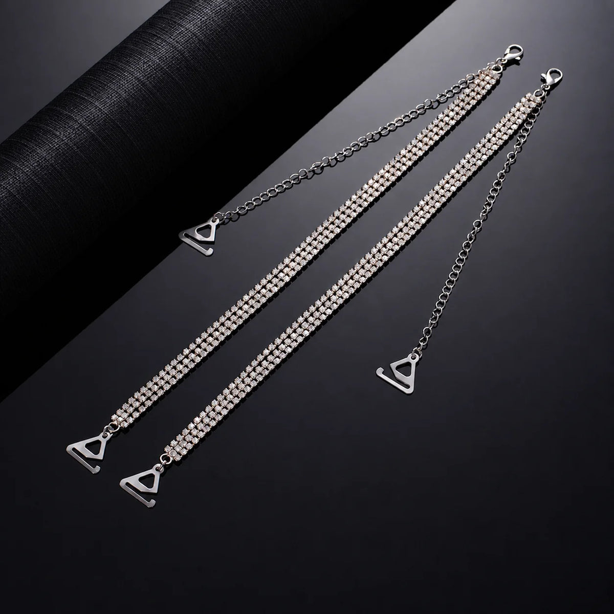 Rhinestone & Pearl Adjustable Decorative Bra Straps for Women Decorative Bra Straps SWANS X467-14 One Size