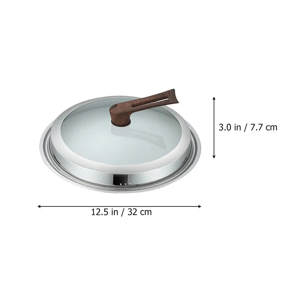 Universal Glass Pot Lid Anti-Splash Stainless Steel Cover Cookware Lid SWANS