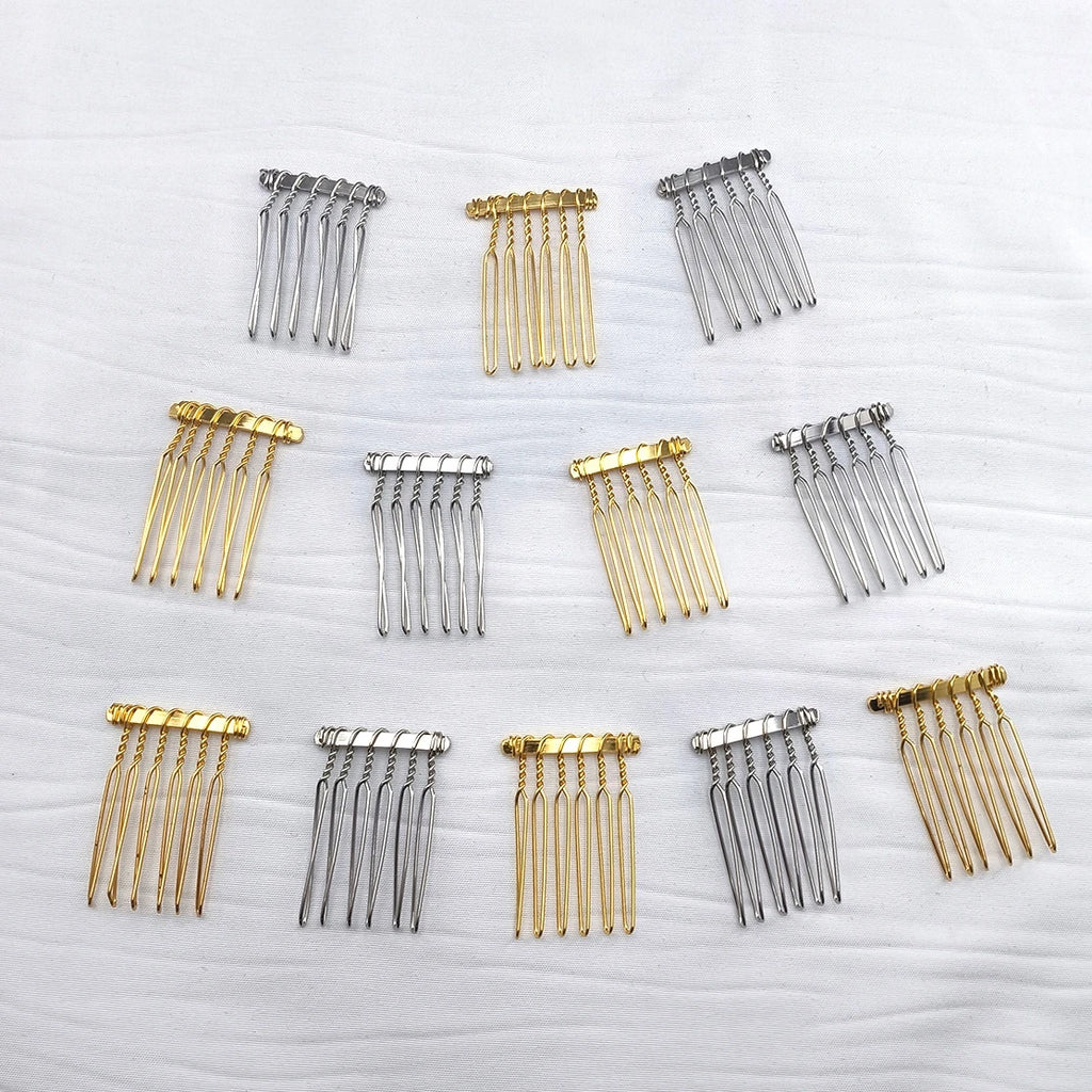 10-Pack 6-Teeth Metal Hair Comb Clips – DIY Jewelry Making Metal Hair Combs SWANS
