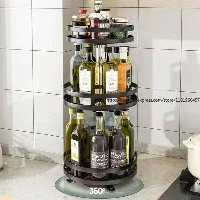 SWANS 360° Rotating Spice Rack Kitchen Countertop Organizer Rotating Spice Rack SWANS