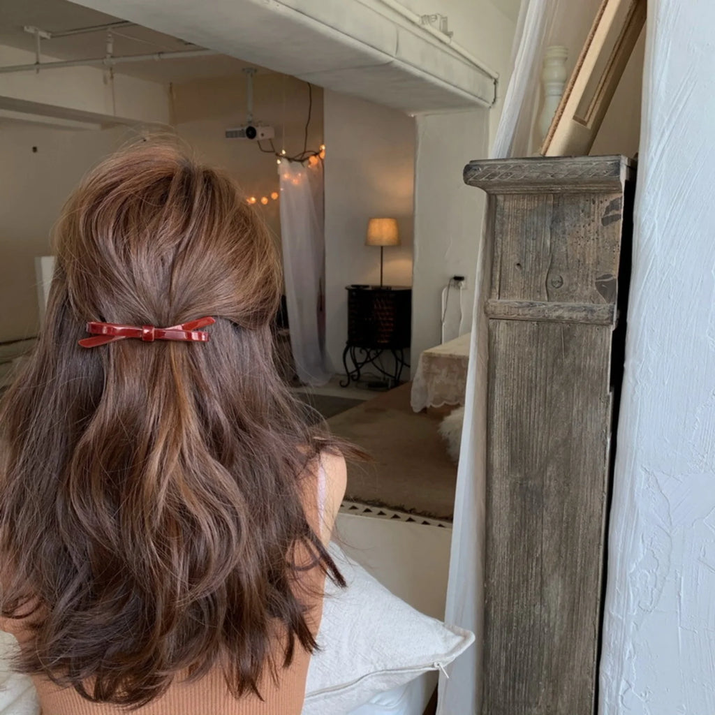 Korean Bow Hair Clips – Acetate Barrettes for Women & Girls Hair Clip Barrette SWANS