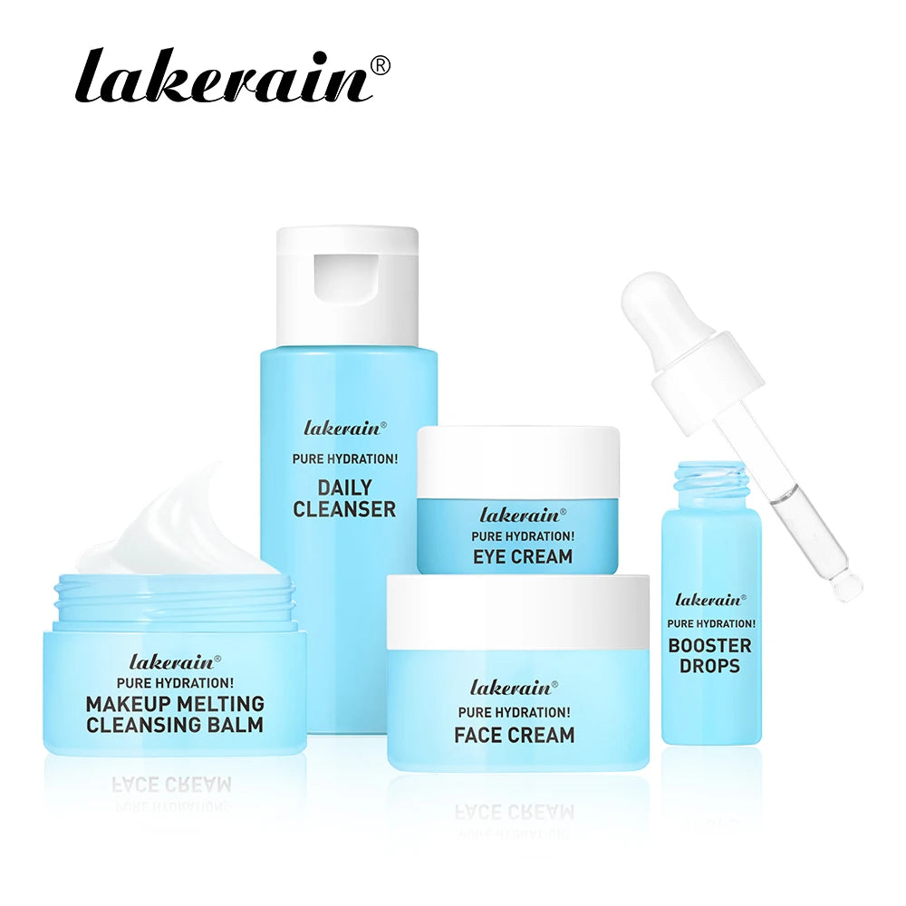 Lakerain 5-Piece Mini Skincare Travel Set – Face & Eye Cream Travel Skincare Set SWANS