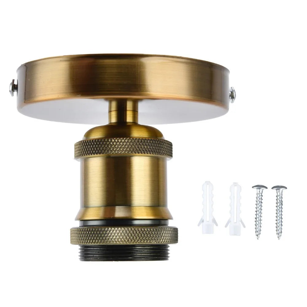 Vintage E26/E27 Ceiling Lamp Holder – Aluminum 100-240V Ceiling Lamp Holder SWANS Antique Brass