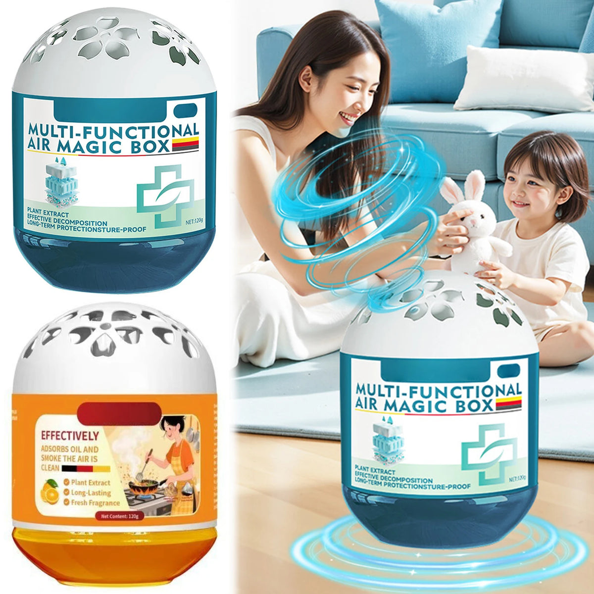 SWANS Indoor Air Purifier Magic Box – No Power Dust Remover Air Purifier Box SWANS
