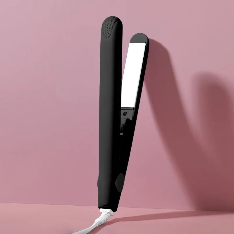YIBER Mini Ceramic Flat Iron – 2-in-1 Hair Straightener & Curler Ceramic Flat Iron SWANS Black US