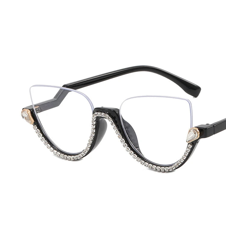 Women's Vintage Cat Eye Blue Light Blocking Glasses | Half Frame Blue Light Glasses SWANS C3